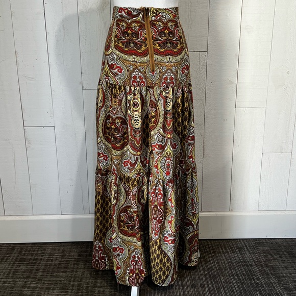 NWOT Boho High Waist Tiered Multicolored Maxi Skirt - Picture 5 of 16